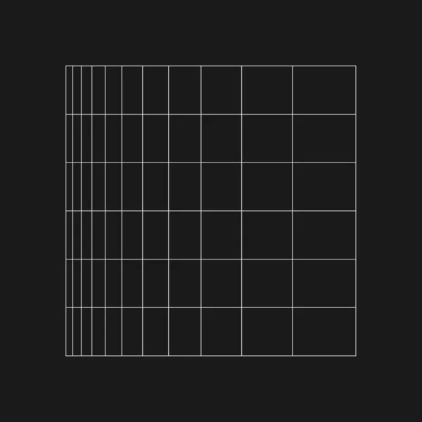 Retrofuturistic logarithmic grid. Digital cyber retro design element. Grid in cyberpunk 80s style. Rectangular geometry for poster, cover, merch in retrowave style. Vector — Wektor stockowy