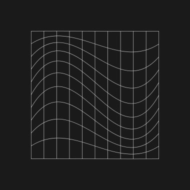 Geçmişe dönük siber punk bozulan şebekeler. Siber tasarım elemanı. 80 'ler tarzında saptırılmış ızgara. Poster, kapak, el ilanı ve ters dalga tarzı ürünler için siber geometri. Vektör