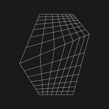 Geçmişe dönük perspektif bozulmuş ızgara ufukta birleşiyor. Siber retro tasarım elemanı. 80 'lerin siber punk tarzında. Poster için perspektif, ters dalga şeklinde kaplama. Vektör