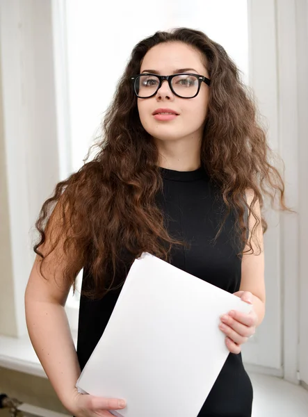 Retrato de una mujer de negocios sosteniendo papeles —  Fotos de Stock