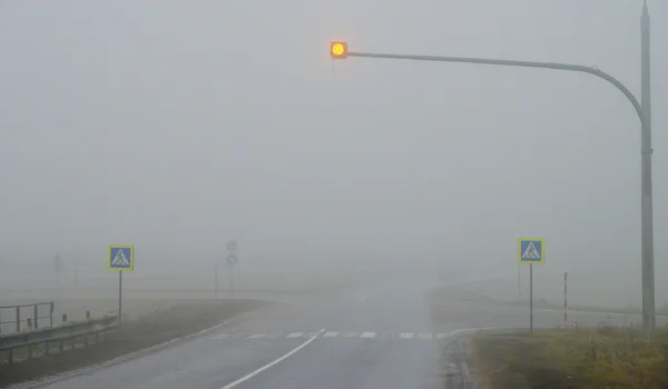 Nebel auf der Straße — Stockfoto