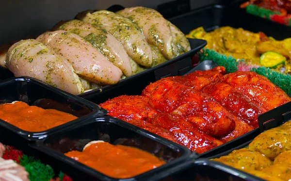 Butchers display counter — Stock Photo, Image