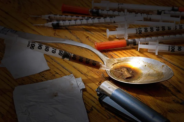 Problème social d'injection d'héroïne — Photo