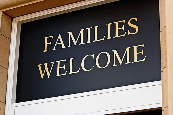 Families welcome sign — 스톡 사진