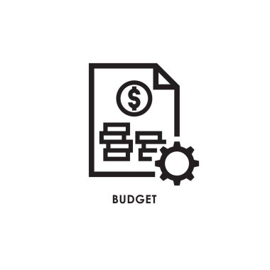 Minimalist thin line vector icon of a business process document for professional UI design