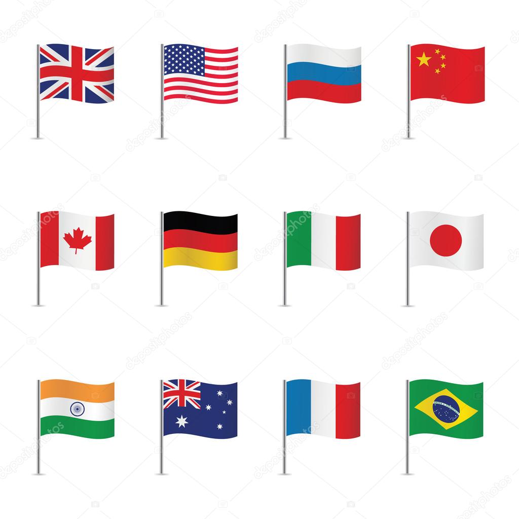 World flags. Vector set.