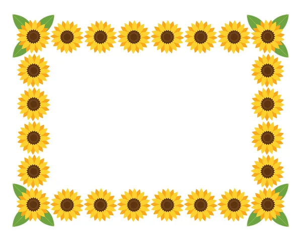 Horizontaler Rahmen mit Blumen.Vektorillustration. — Stockvektor