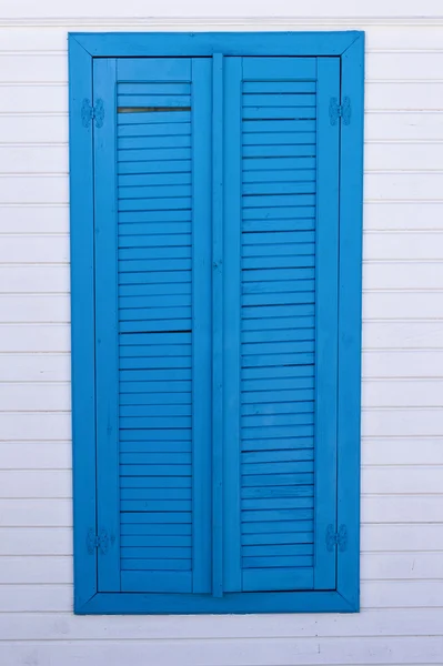 Blue wooden window — Stock Photo, Image