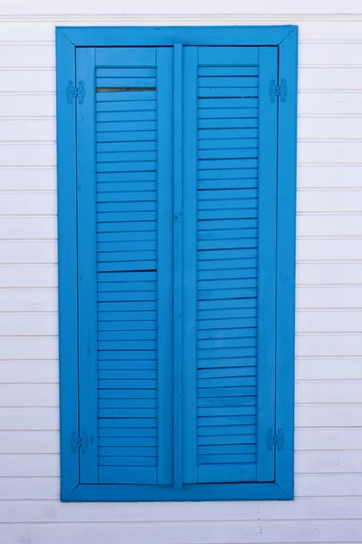 Blue wooden window Stock Picture