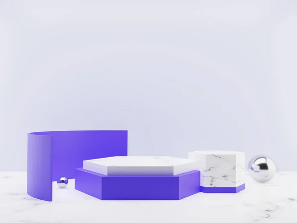 Representación Exhibición Minimalista Del Producto Del Podio Fondo Púrpura Soporte — Foto de Stock