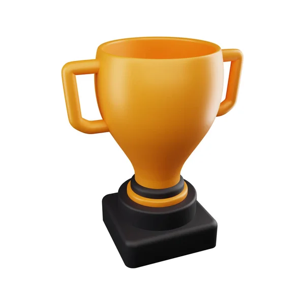 Rendering Trophy Icon Winner Rewards Concept Isolated White Background — Stock Photo, Image