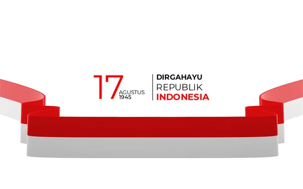 Rendering Agosto 1945 Happy Indonesia Independent Day Modello Biglietto Auguri — Foto Stock