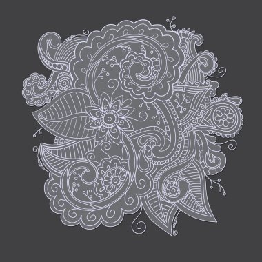 Çiçek süs doodle desen