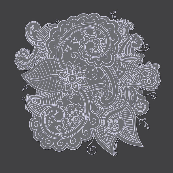 Цветочные декоративные каракули
