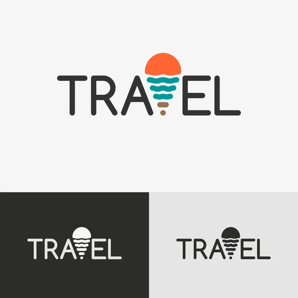 Logotipo de viaje con la etiqueta geográfica — Vector de stock