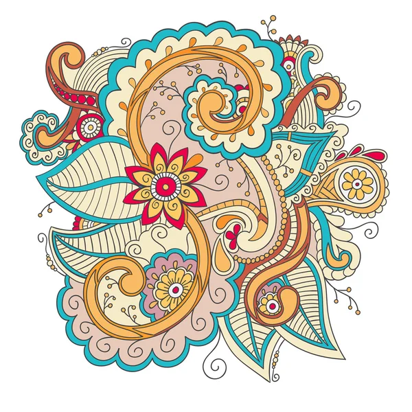 Patrón de garabato ornamental floral — Vector de stock