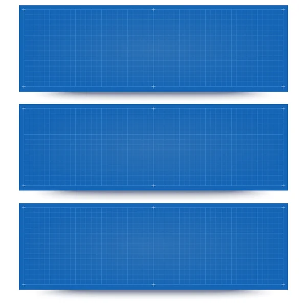 Blauwdruk banner achtergronden — Stockvector