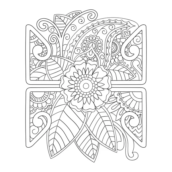 Motif de doodle ornemental floral — Image vectorielle