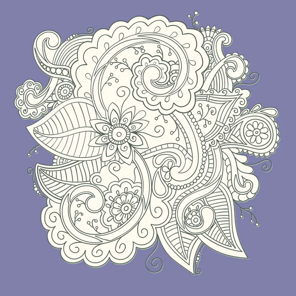 Motif de doodle ornemental floral — Image vectorielle