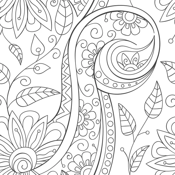 Floral ornamental doodle pattern — Stock Vector