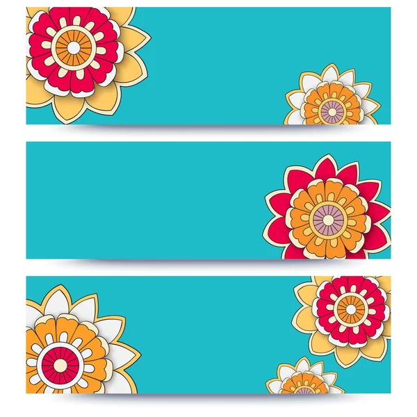 Vektor banner med blommor — Stock vektor