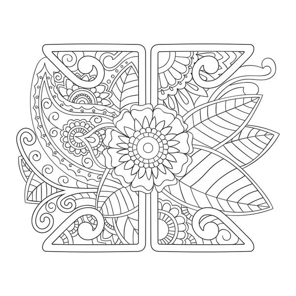 Padrão de doodle ornamental floral — Vetor de Stock