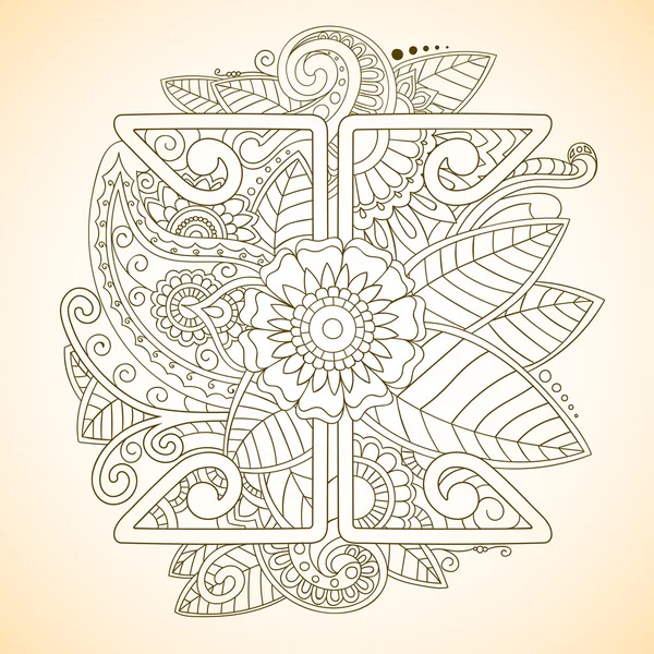 Padrão de doodle ornamental floral — Vetor de Stock