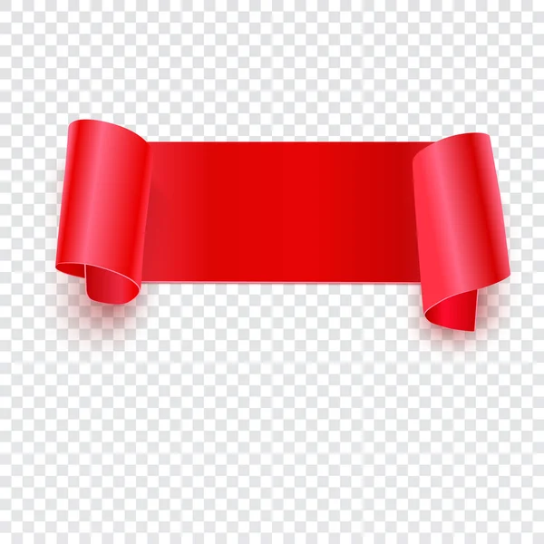 Red banner on transparent — Stock Vector