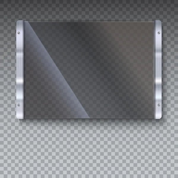 Placa de vidrio con marco de metal — Archivo Imágenes Vectoriales