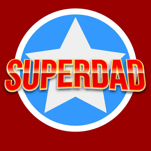 Super pappa badge med stjärna — Stock vektor