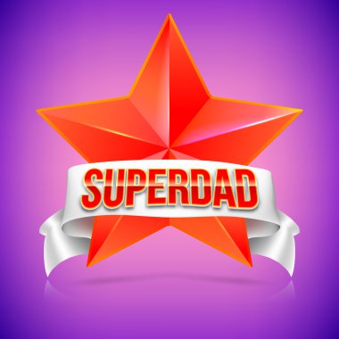 Süper baba rozet kurdele ile