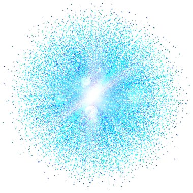 Parçacıkları ile parlayan top