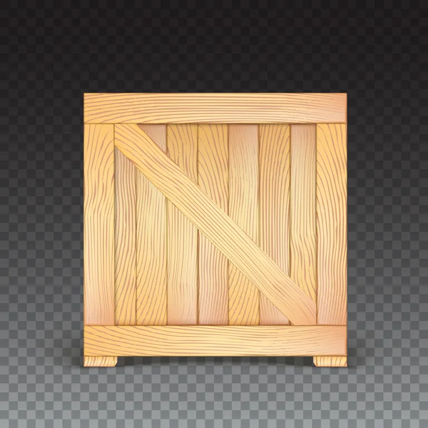 Scatola di legno isolata, icona . — Vettoriale Stock