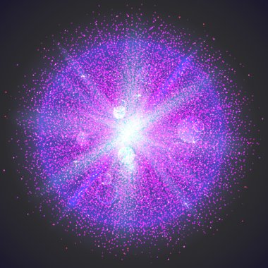 Parçacıkları ile parlayan top