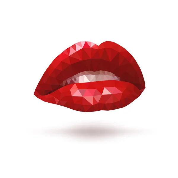 Lábios triangulares vermelhos — Vetor de Stock
