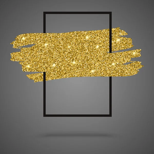 Brilhantes de ouro, fundo brilho com moldura — Vetor de Stock