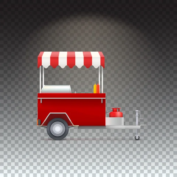 Fast food cart, straat winkel. — Stockvector