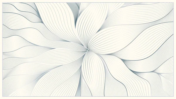 アール・デコをモチーフにしたヴィンテージベクトル・リニア。波状の模様。花をテーマにした手描きスタイル. — ストックベクタ