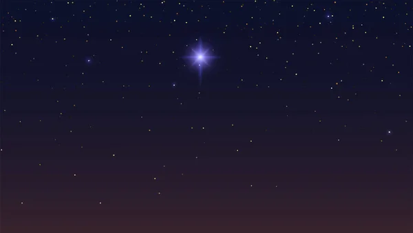 Bethlehem Star nel buio cielo stellato notturno. Sfondo astratto. Illustrazione vettoriale — Vettoriale Stock