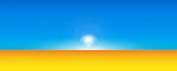 Abstract summer time background with divide line. Blue and yellow color. Vector 3d illustration. — Stock Vector