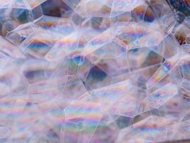 Sabun köpükleriyle soyut bir arkaplan. Makro çekim