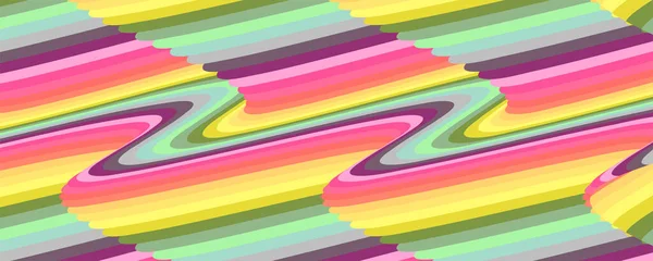 Set deksels met optische illusie. Psychedelische strepen in regenboogkleuren. Abstracte patroon. Vectorillustratie — Stockvector