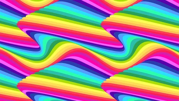 Abstract patroon met smalle lijnen. Psychedelische kleurrijke achtergrond. Vectorillustratie. — Stockvector