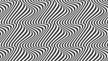 Siyah ve beyaz akış çizgileri. Soyut model. Yarı ton etkisi. Dalgalı çizgileri olan bir arka plan. Vektör illüstrasyonu