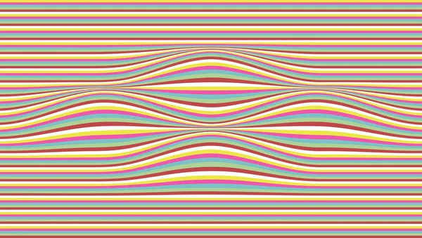 Fondo abstracto. Ilusión óptica de líneas estrechas de colores. Ilustración vectorial — Vector de stock