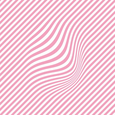 Kıvrımlı dalgalı çizgiler. Pembe desenli, dalgalı çizgili. Optik minimalist arka plan. Vektör tasarımının şablonu.