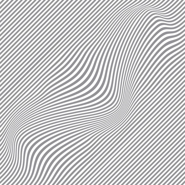 Zwart-wit halftoon patroon. Abstracte achtergrond van golvende lijnen. Twisted duotone vormen. Vector minimalistisch ontwerp template. — Stockvector
