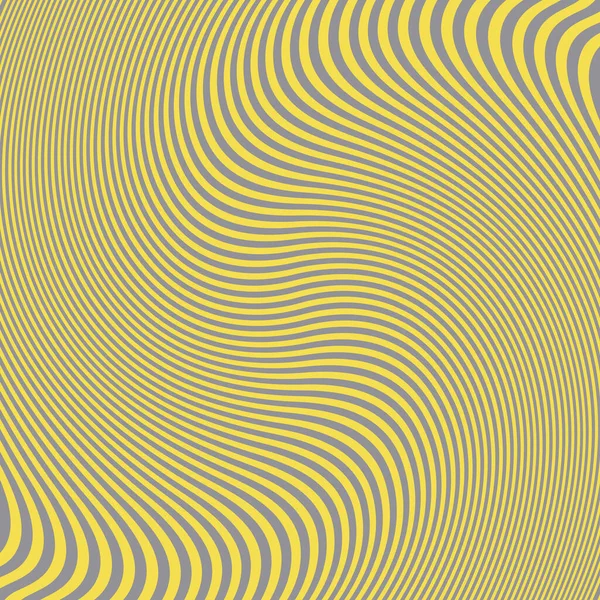 Patrón minimalista. Forma ondulada abstracta de líneas curvas grises y amarillas. Patrón a rayas. Ilustración vectorial. — Vector de stock