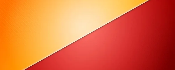 Fond jaune-rouge divisé par diagonale. Illustration vectorielle 3D. Arrière-plan en deux couleurs avec des points demi-tons — Image vectorielle