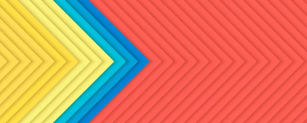 Lange banner met geometrisch patroon. Hoeken van pleinen met schaduw. Trendy kleuren. Minimalistische abstracte achtergrond. Vector 3d illustratie. — Stockvector